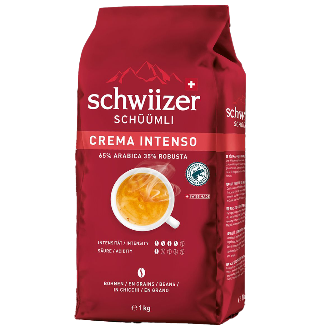 «Schwiizer Schüümli» Crema Intenso Bohnen - 1kg