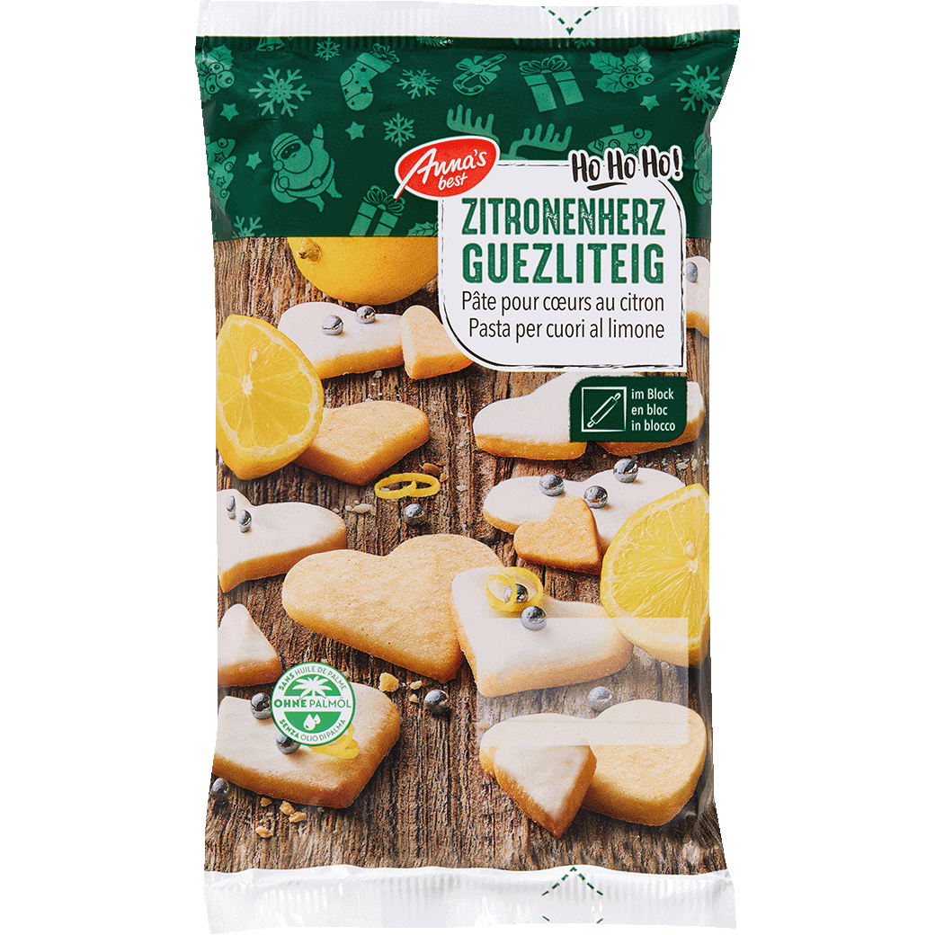 Zitronenherzteig Block - 500g