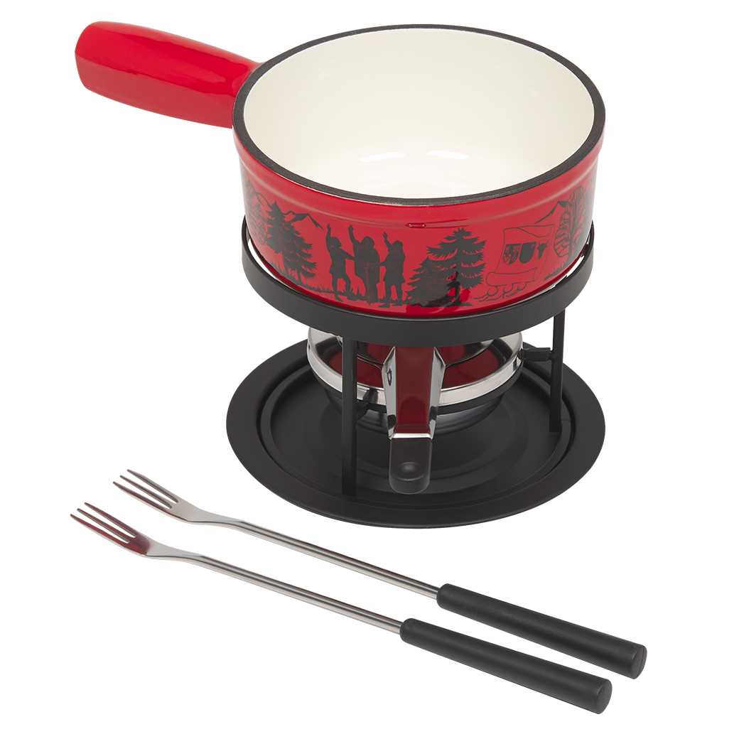 Käsefondue-Set aus Guss «Rütlischwur»