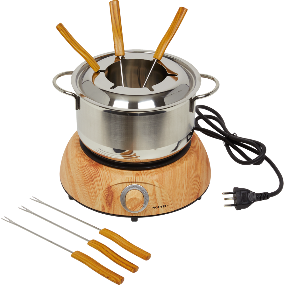 Fleischfondue-Set Elektro «Wood Inox» - 11-teilig