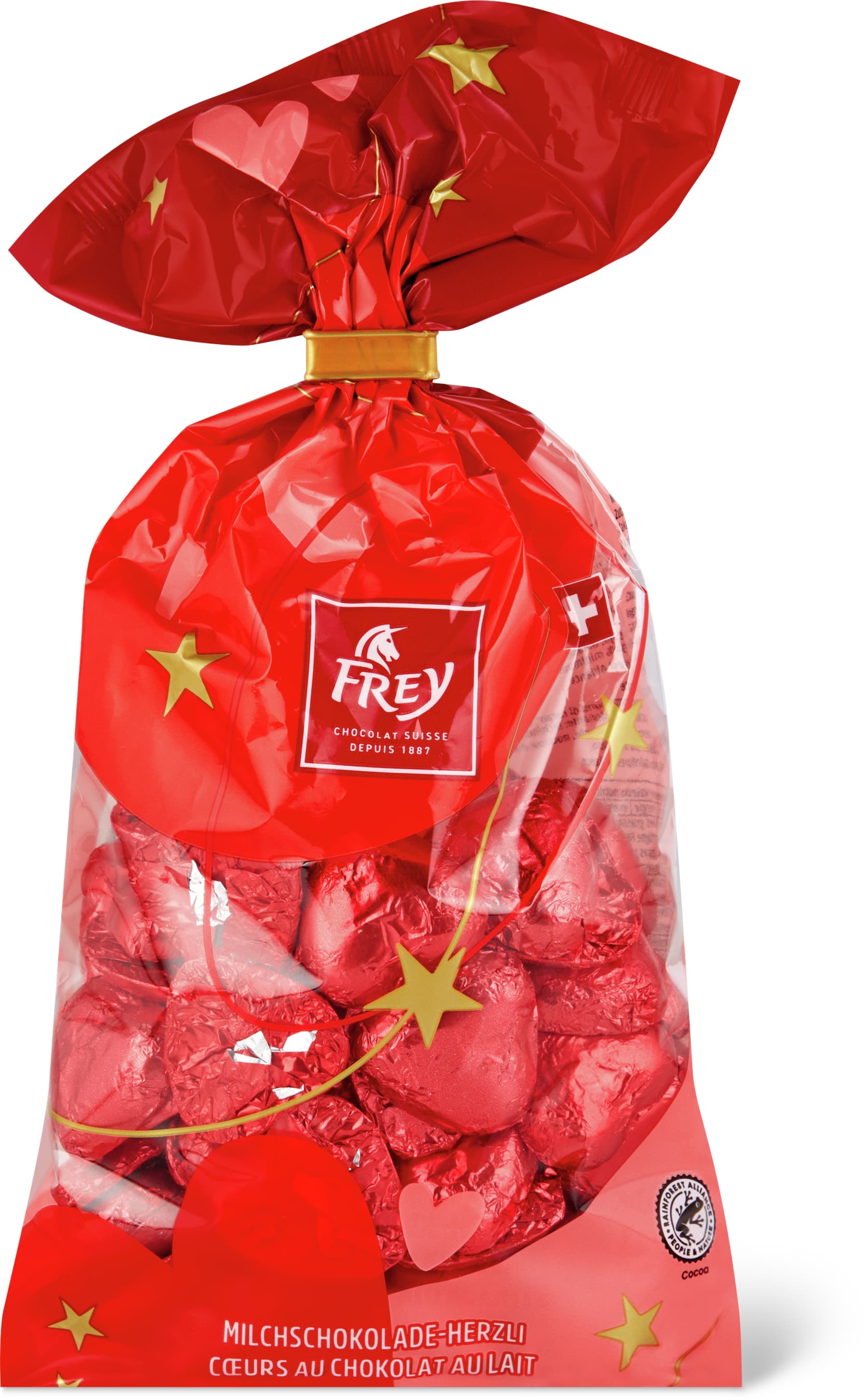 Frey Schokoladen-Herzli «rot» - 300g