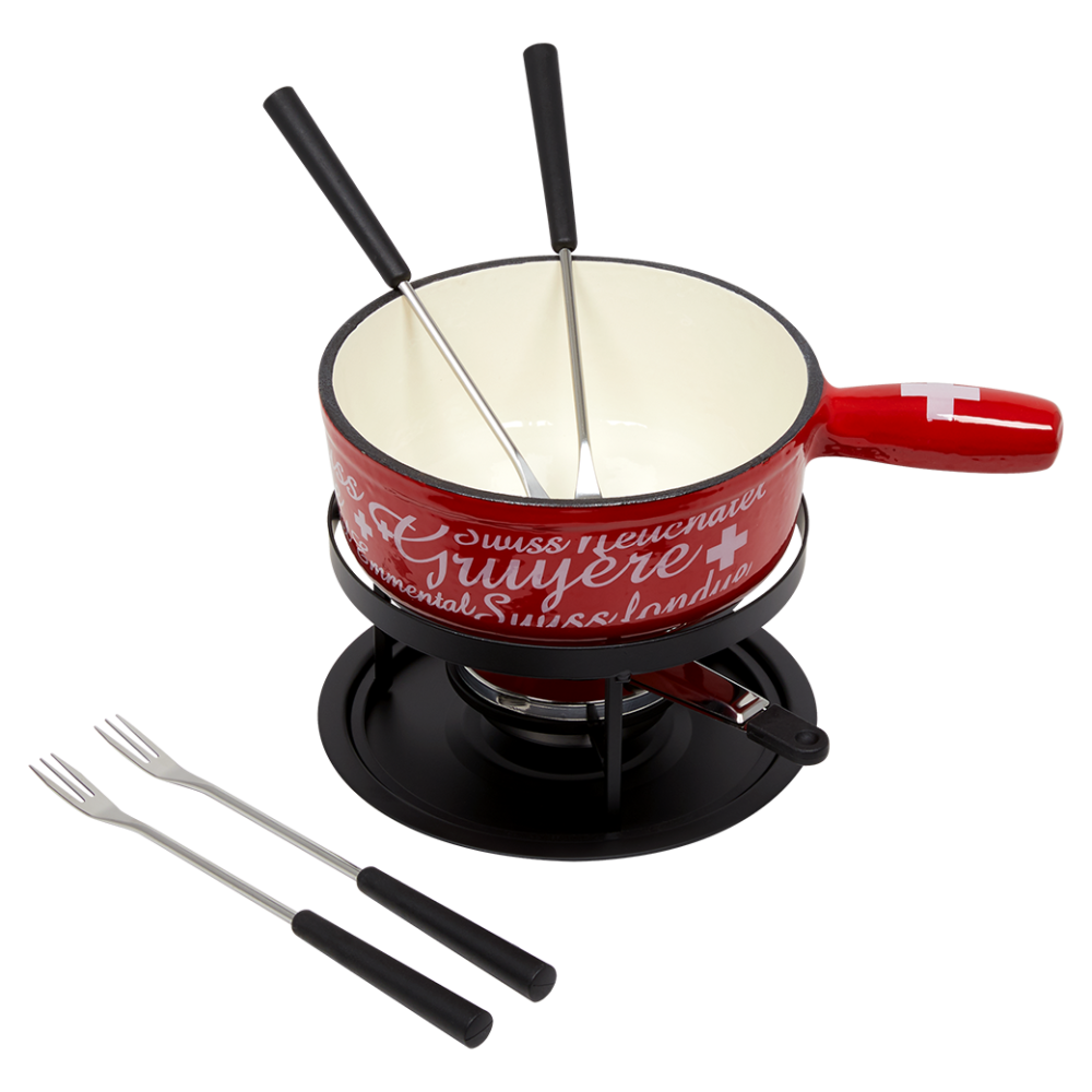 Käsefondue-Set aus Guss «Gruyère»