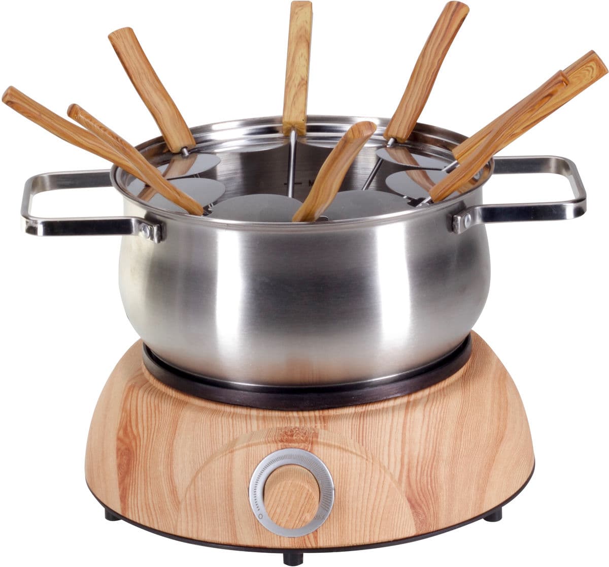 Fleischfondue-Set Elektro «Wood Inox» - 11-teilig
