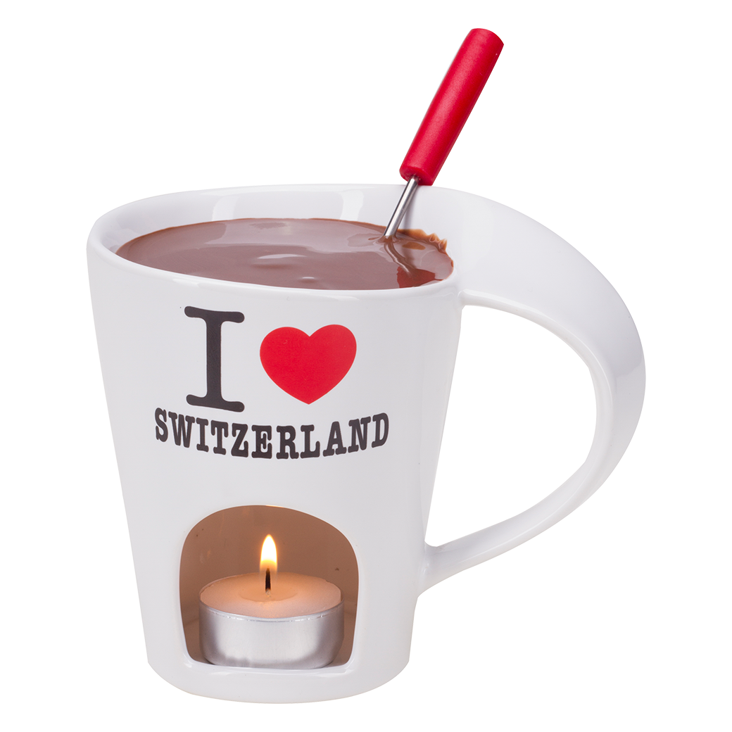 Schokoladenfondue-Set «I Love Switzerland»