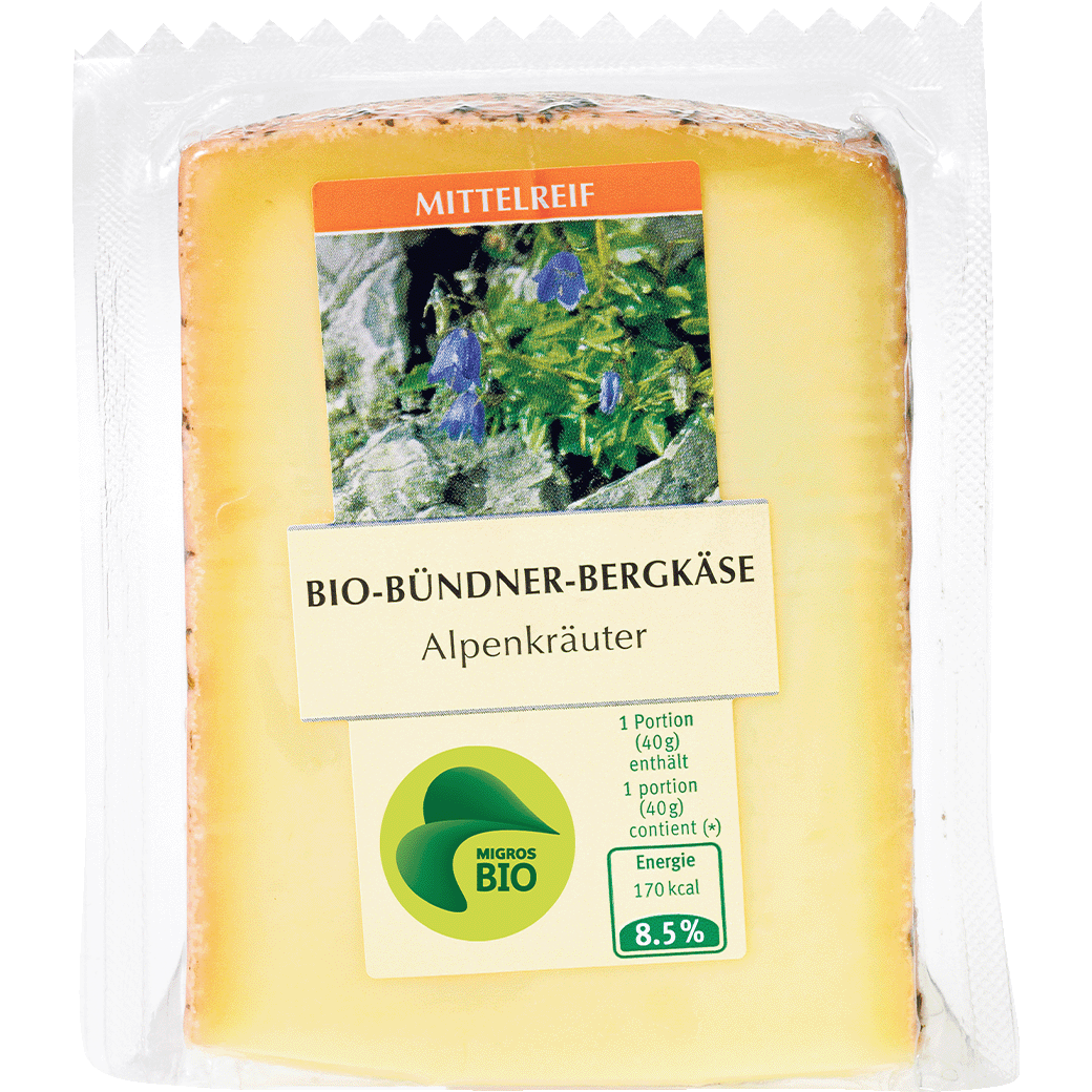 Alpenkräuter Bio Bündner-Bergkäse - 250g