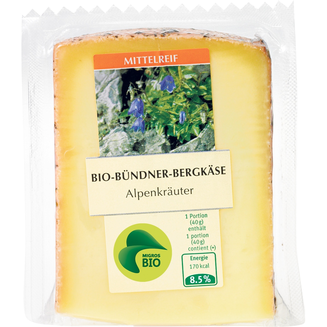 Alpenkräuter Bio Bündner-Bergkäse - 250g